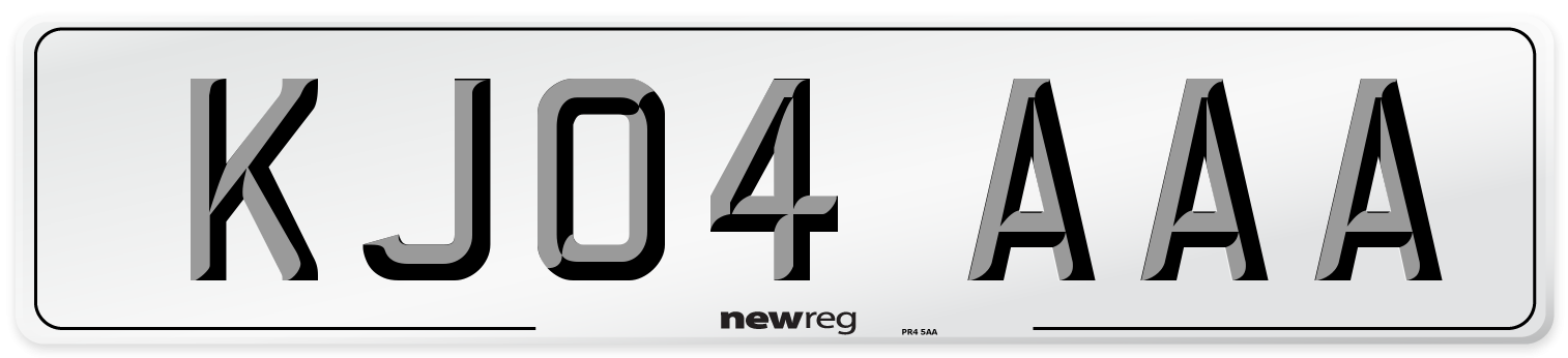 KJ04 AAA Number Plate from New Reg